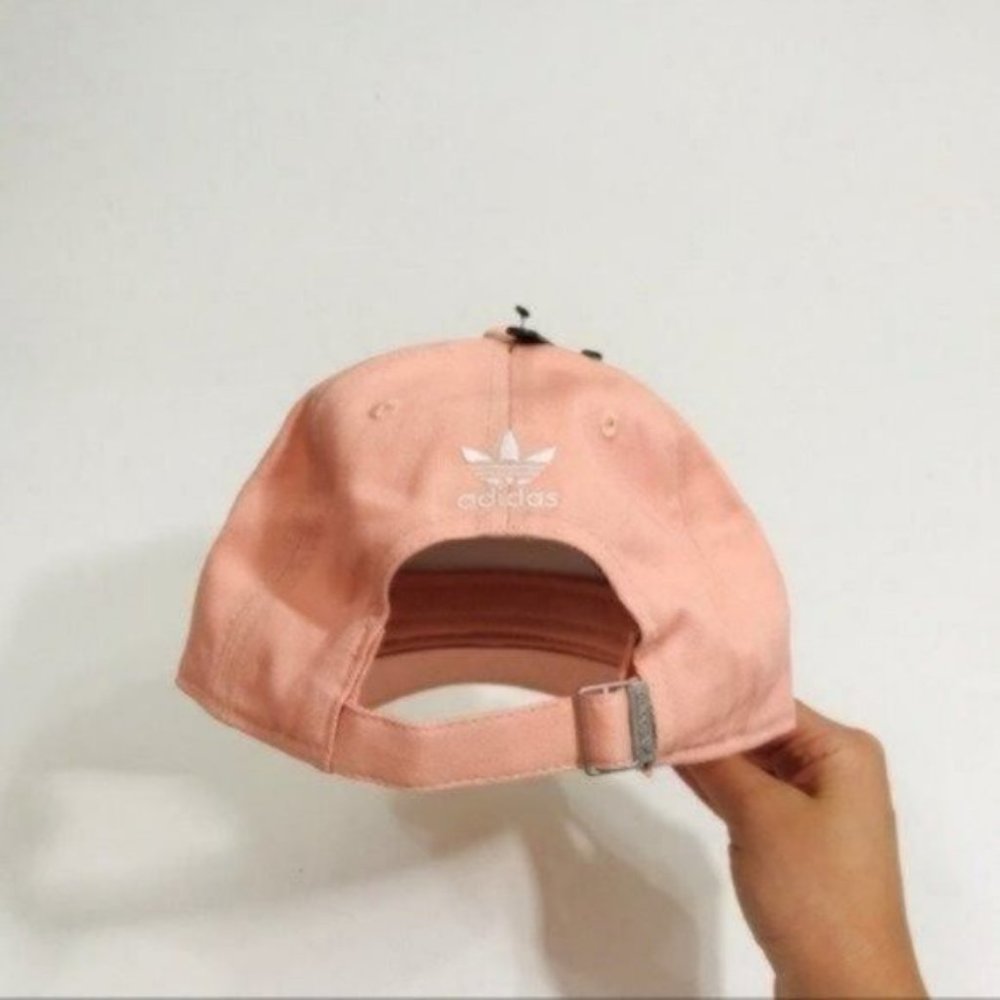 Adidas Originals Relaxed Outline Baseball Hat Coral Pink Women New - Picture 8 of 8
